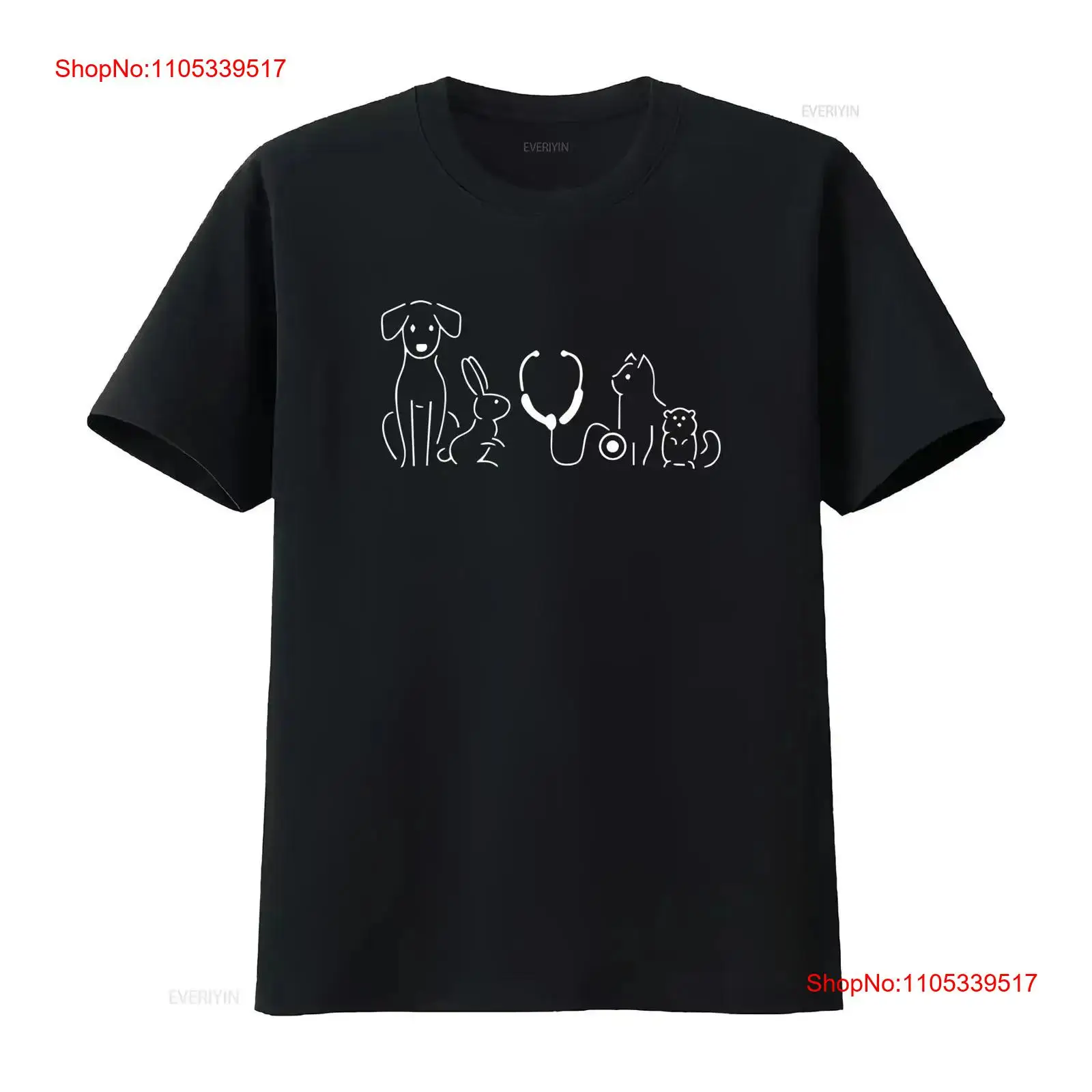 Stethoscope - T-shirt avec animaux mignons et stéthoscope,