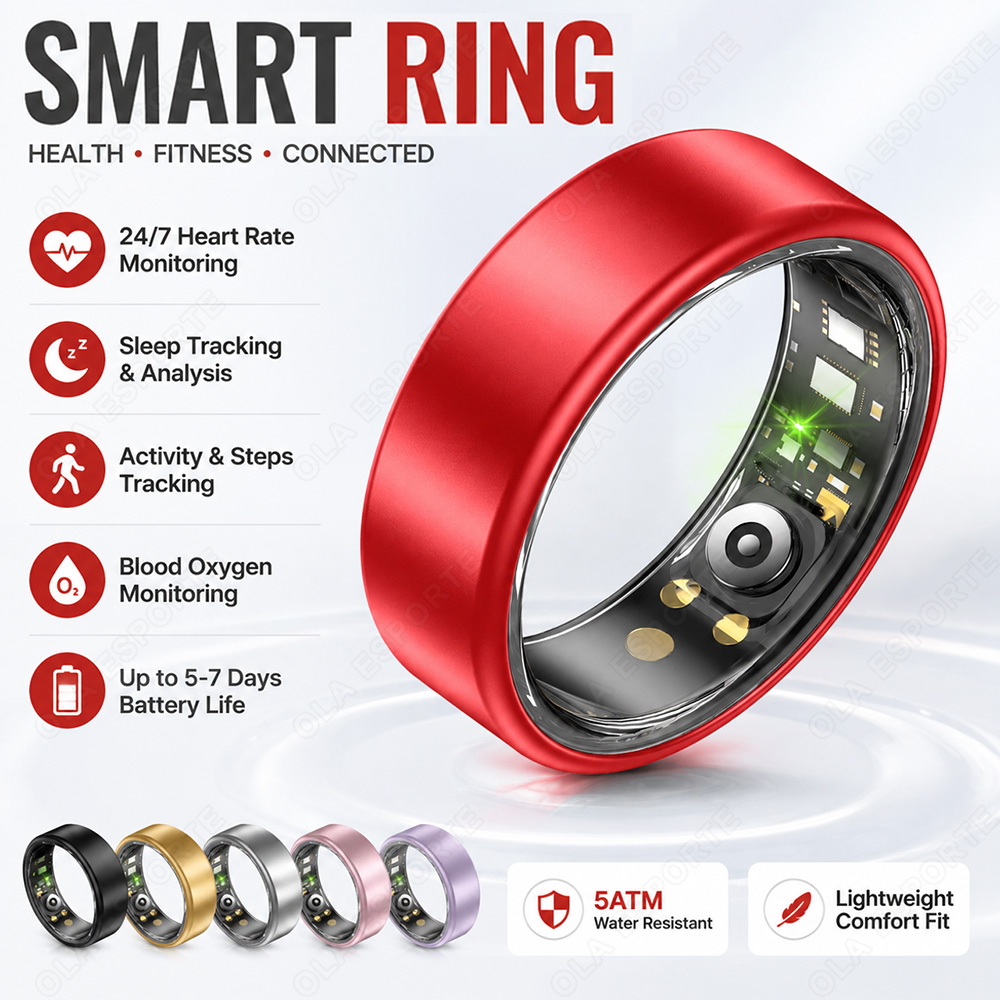 Blood Pressure Monitor - Bague Intelligente Moniteur de Fréquence Cardiaque,