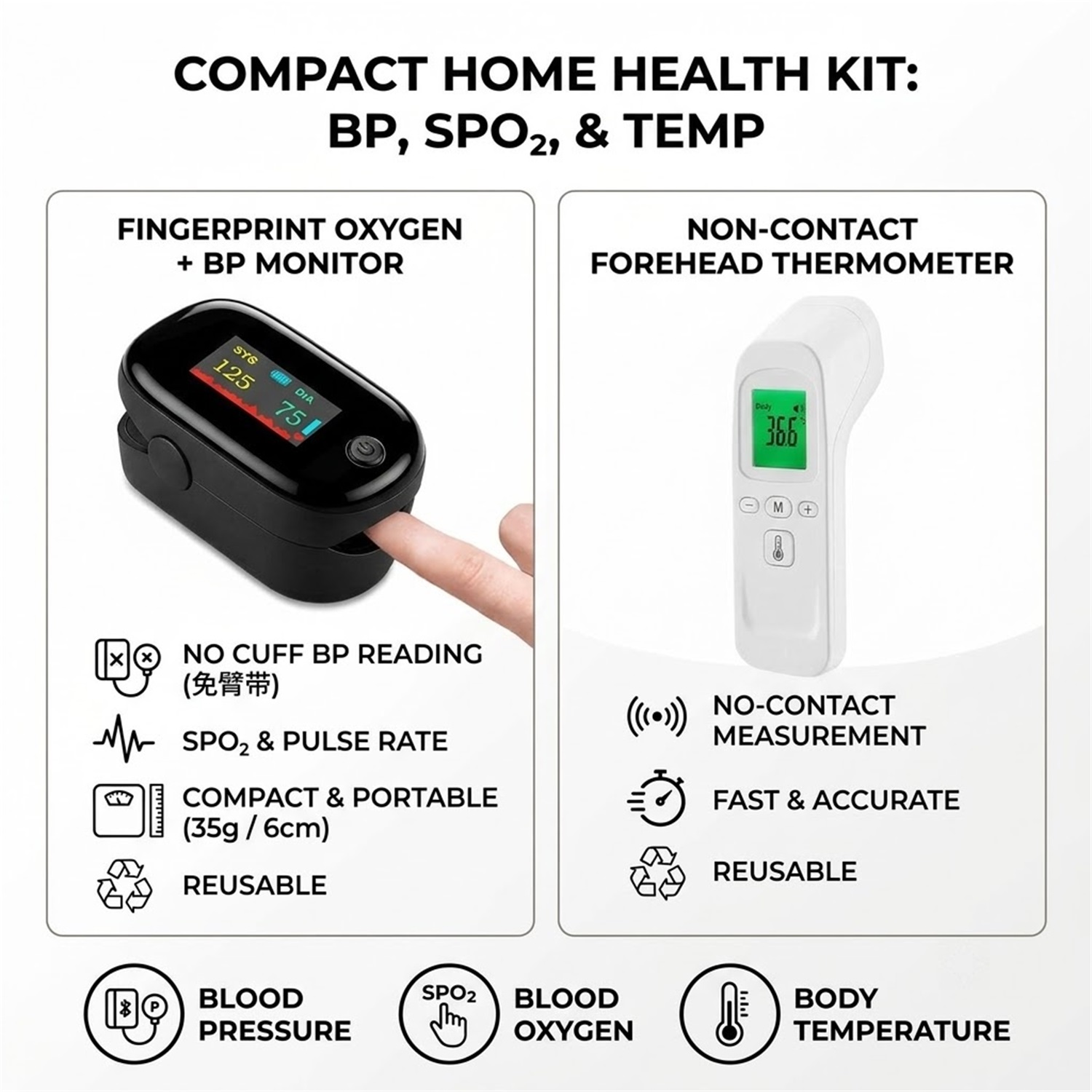 Thermomètre infrarouge pour le - Pulse Oximeter avis et prix
